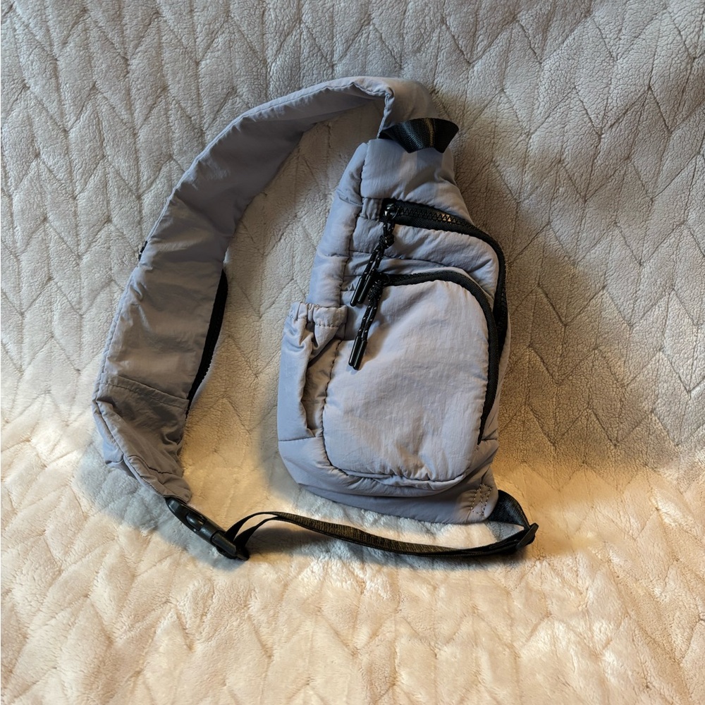 Light Gray Sling Crossbody Bag - Minimalist Everyday Carry